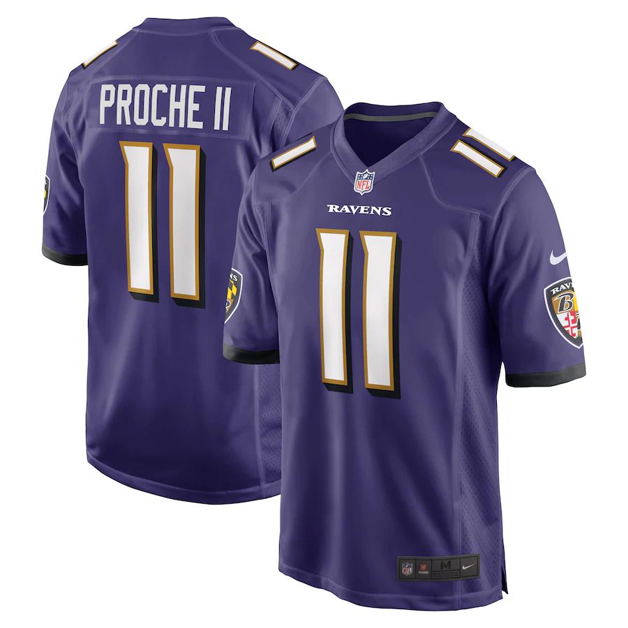 Men Baltimore Ravens #11 James Proche II Nike Purple Game NFL Jersey->baltimore ravens->NFL Jersey